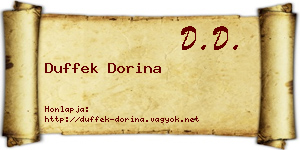 Duffek Dorina névjegykártya